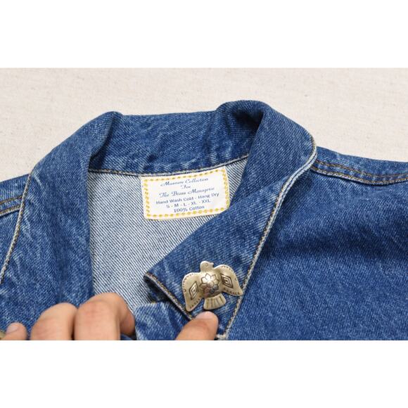 Vintage The Brass Menagerie Denim Vest Women's Regular Size S Embellished - Picture 2 of 8